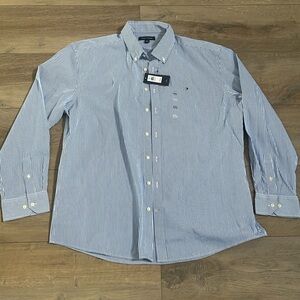 NWT Tommy Hilfiger Men's Blue Striped Shirt